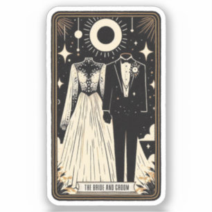 Bruiloft Tarot bruid & bruidegom Sticker