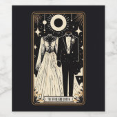 Bruiloft Tarot bruid & bruidegom Wijn Etiket (Enkel label)