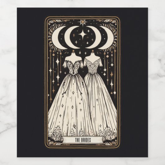 Bruiloft Tarot bruiden Wijn Etiket (Enkel label)