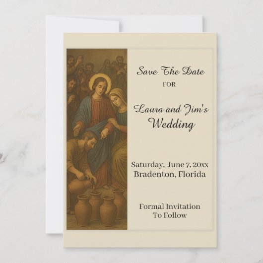Bruiloft te Kana Save The Date (Voorkant)