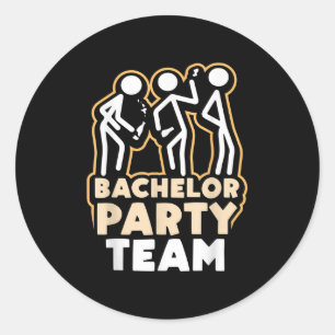 Bruiloft Team Bruidegom Bruid _4 Ronde Sticker