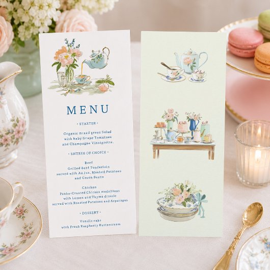 Bruiloft Thee Feest Menu Kaart
