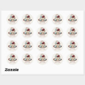 Bruiloft Thee Party Macarons Ronde Sticker (Vel)