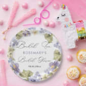 Bruiloft Thee Waterverf Bloemige Bruiloft Borrel Papieren Bordje (Feest)