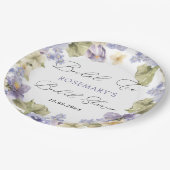 Bruiloft Thee Waterverf Bloemige Bruiloft Borrel Papieren Bordje (Gekanteld)