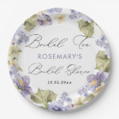 Bruiloft Thee Waterverf Bloemige Bruiloft Borrel Papieren Bordje (Voorkant)