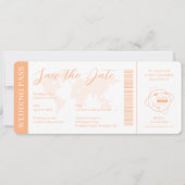 Bruiloft Ticket Pass Passport Sinaasappel Kaart (Voorkant)