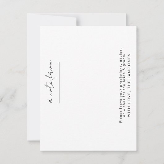 Bruiloft Tijd Capsule Custom Briefpapier Goud/Zwar Notitiekaartje (Achterkant)