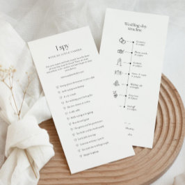 Bruiloft tijdlijn met iconen en ik spion spel menu