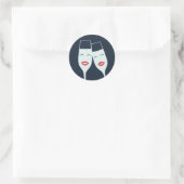 Bruiloft Toast Seal Ronde Sticker (Tas)