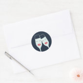 Bruiloft Toast Seal Ronde Sticker (Envelop)