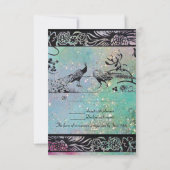 BRUILOFT TORTELDUIFJES MONOGRAM RSVP zwart groen g Kaartje (Achterkant)