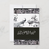 BRUILOFT TORTELDUIFJES RSVP Zwart Wit Invitations Kaartje (Achterkant)