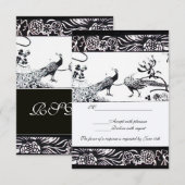 BRUILOFT TORTELDUIFJES RSVP Zwart Wit Invitations Kaartje (Voorkant / Achterkant)