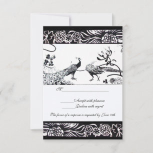 BRUILOFT TORTELDUIFJES RSVP Zwart Wit Invitations Kaartje