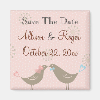 Bruiloft Tortelduifjes W Bewaar de datum Custom Ma Magneet