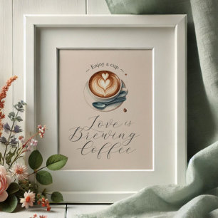 Bruiloft Trouwerij Bruidsborrel Coffee Bar Poster