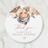Bruiloft Trouwerij Koffie Bloemige Bruidsborrel Bedankjes Labels (Voorkant)