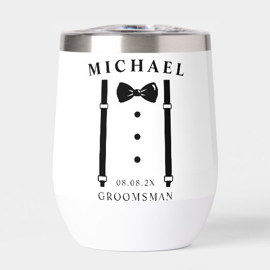 Bruiloft Tuxedo Suspenders Bow Stropdas Groomsman (Voorkant)