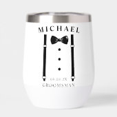 Bruiloft Tuxedo Suspenders Bow Stropdas Groomsman (Achterkant)