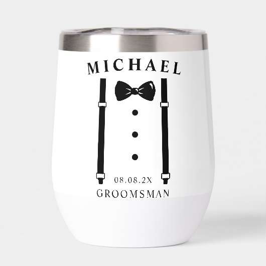Bruiloft Tuxedo Suspenders Bow Stropdas Groomsman (Achterkant)