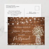 Bruiloft Uitgesteld Baby's Breath Mason Pot Briefkaart (Voorkant / Achterkant)