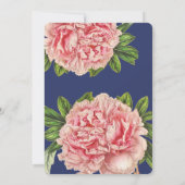 BRUILOFT UITNODIGEN bush roze bloemenpioen bloem n Kaart (Achterkant)