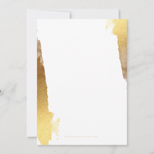 BRUILOFT UITNODIGEN moderne luxe gouden vergulde r Kaart (Achterkant)