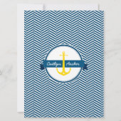 BRUILOFT UITNODIGEN nautisch anker aangepaste mono Kaart (Achterkant)