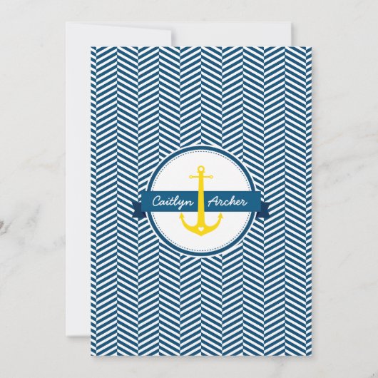 BRUILOFT UITNODIGEN nautisch anker hart marine gee Kaart (Achterkant)