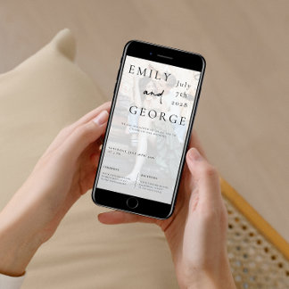 Bruiloft uitnodigen Sjabloon met foto Kaart