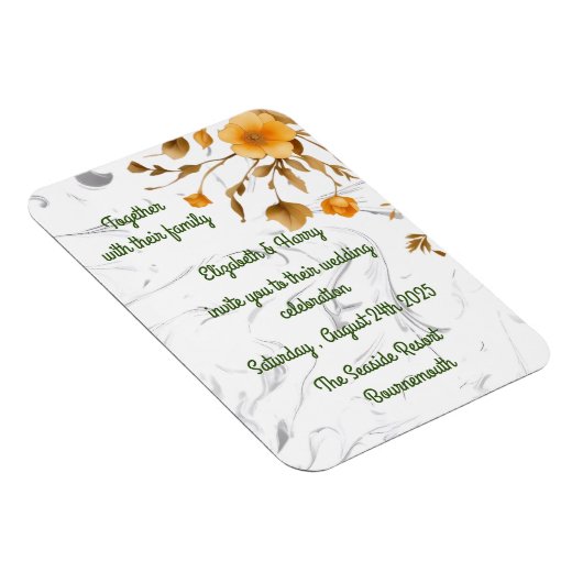 Bruiloft uitnodiging Aankondiging Briefkaart Magneet (Rechterzijde)