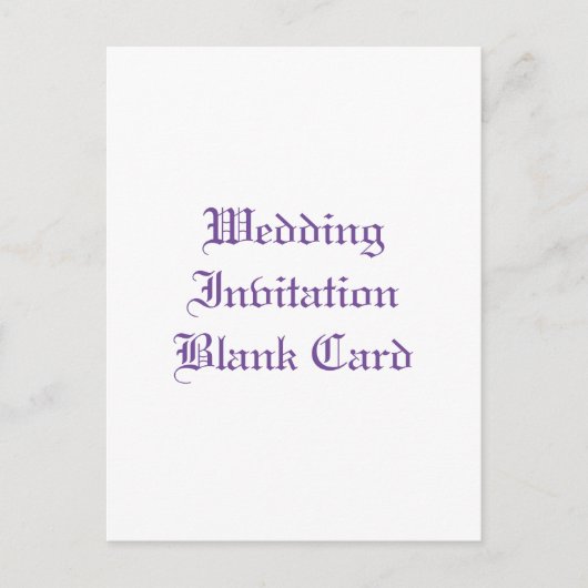 BRUILOFT UITNODIGING BLANCO UITNODIGING BRIEFKAART (Voorkant)