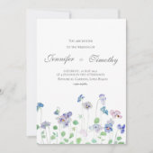Bruiloft uitnodiging Botanische pansies (Voorkant)