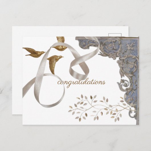 bruiloft uitnodiging briefkaart (Voorkant / Achterkant)