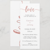 Bruiloft uitnodiging, bruiloft Briefpapier, hart Kaart (Voorkant / Achterkant)