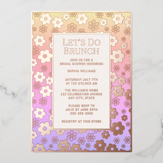 Bruiloft Uitnodiging Brunch Bruidsfeest Moderne Bl (Voorkant)