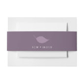 Bruiloft Uitnodiging Buik Bands Monogram Paarse Uitnodigingen Wikkel (Voorkant Voorbeeld)