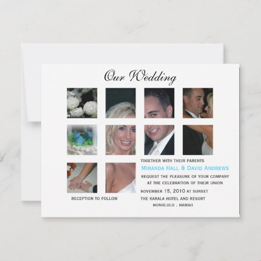 Bruiloft uitnodiging - collage (Voorkant)