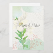 Bruiloft uitnodiging delicate bloemen (Voorkant / Achterkant)