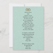 Bruiloft uitnodiging Duif aqua en wit (Achterkant)