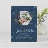 Bruiloft uitnodiging elegant (Staand voorkant)