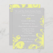 Bruiloft uitnodiging-geel bloemen uitnodiging briefkaart (Voorkant / Achterkant)