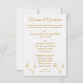 Bruiloft uitnodiging Goudkleurige Hart Vlinders (Achterkant)