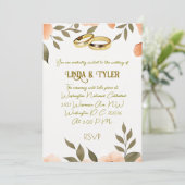 "BRUILOFT UITNODIGING" KAART (Staand voorkant)