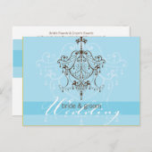 BRUILOFT UITNODIGING:: kroonluchter Briefkaart (Voorkant / Achterkant)