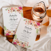 Bruiloft uitnodiging met landelijke bloemenprint