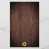 Bruiloft uitnodiging met landelijke zonnebloemen e (Achterkant)