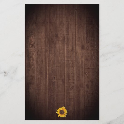 Bruiloft uitnodiging met landelijke zonnebloemen e (Achterkant)