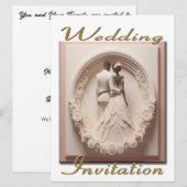 Bruiloft uitnodiging Paar in een cirkel van bloeme (Voorkant / Achterkant)